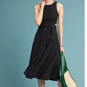 Hutch Black Tie Front Halter Midi Dress